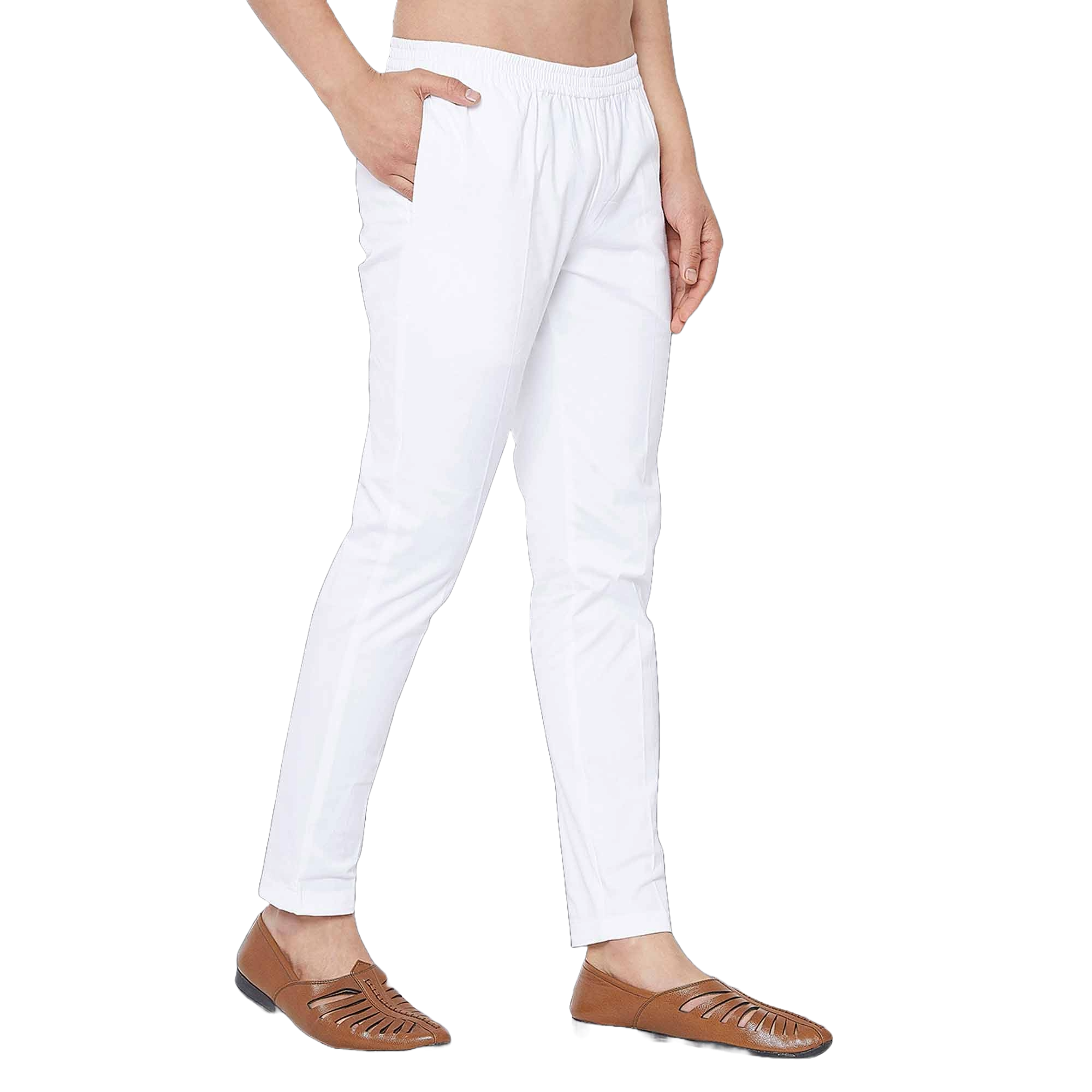 White Cotton Aligori Pajama Code : 4421