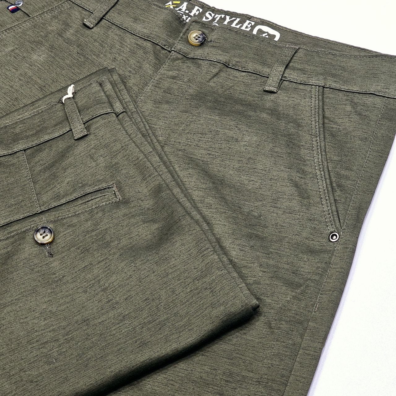 Men's Classic Texture Chinos Pant- Olive Code : 4143